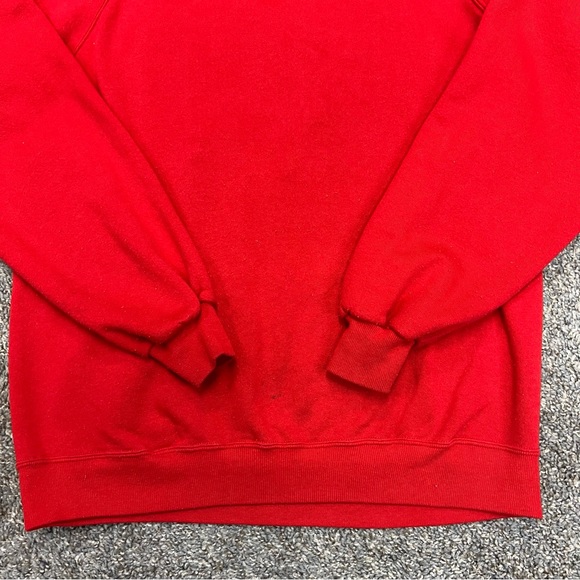 Vintage Jerzees sweatshirt mens XL extra large red crewneck blank USA 90s solid - Picture 2 of 11